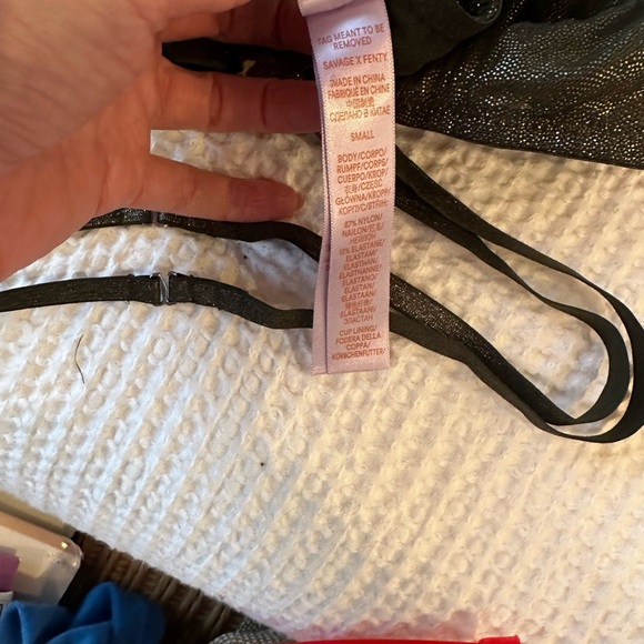 Savage X Fenty Going Platinum Strappy Mesh Bralette Deep Forest Green size Small - Picture 3 of 5